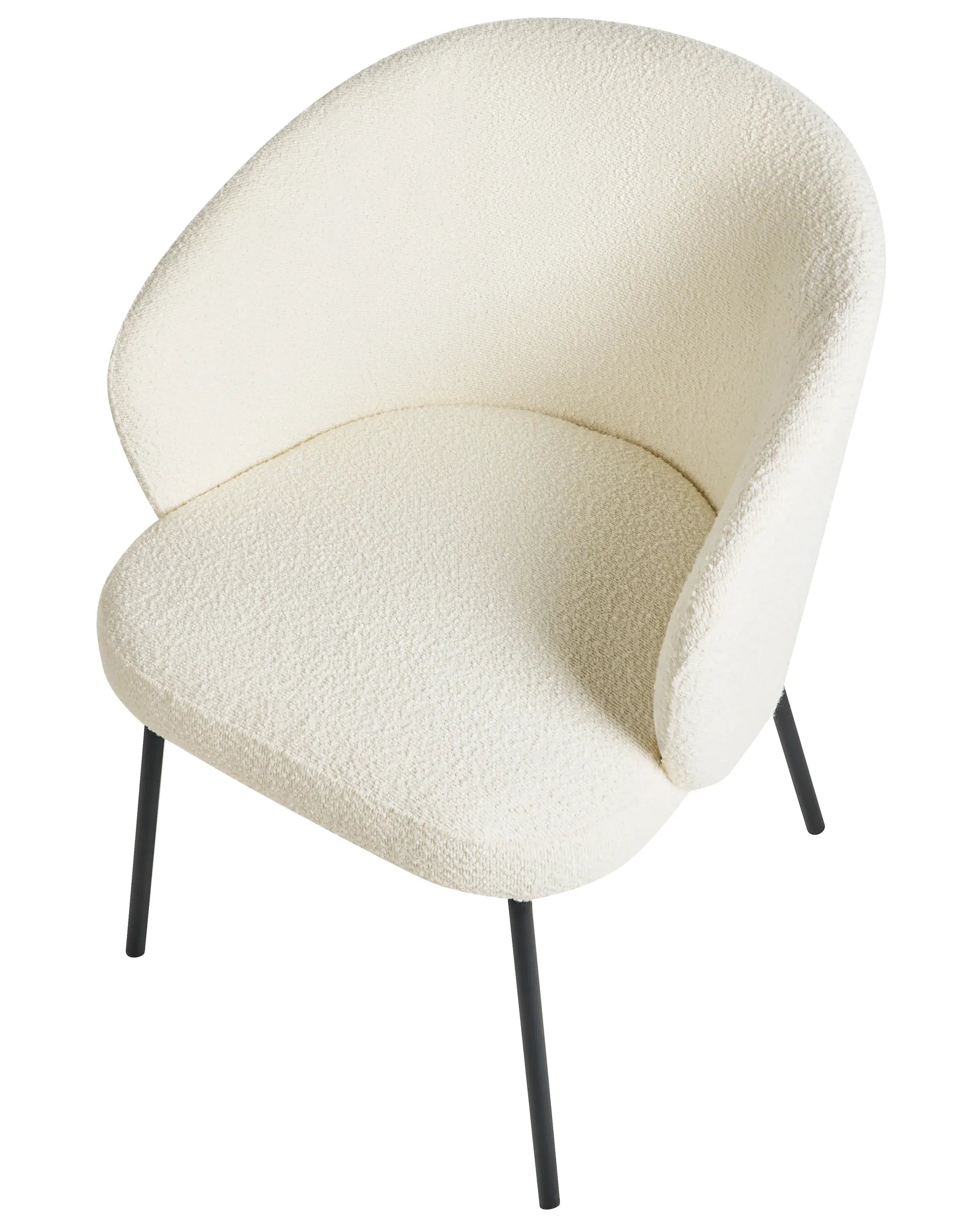 Set of 2 Dining Chairs LUDDEN Boucle Light Beige