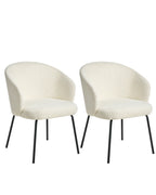 Set of 2 Dining Chairs LUDDEN Boucle Light Beige