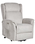 Electric Recliner Chair ELEGY With Footrest Fabric Light Grey