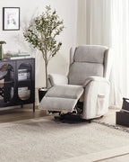 Electric Recliner Chair ELEGY With Footrest Fabric Light Grey