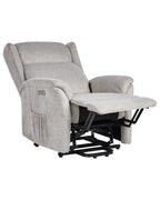 Electric Recliner Chair ELEGY With Footrest Fabric Light Grey