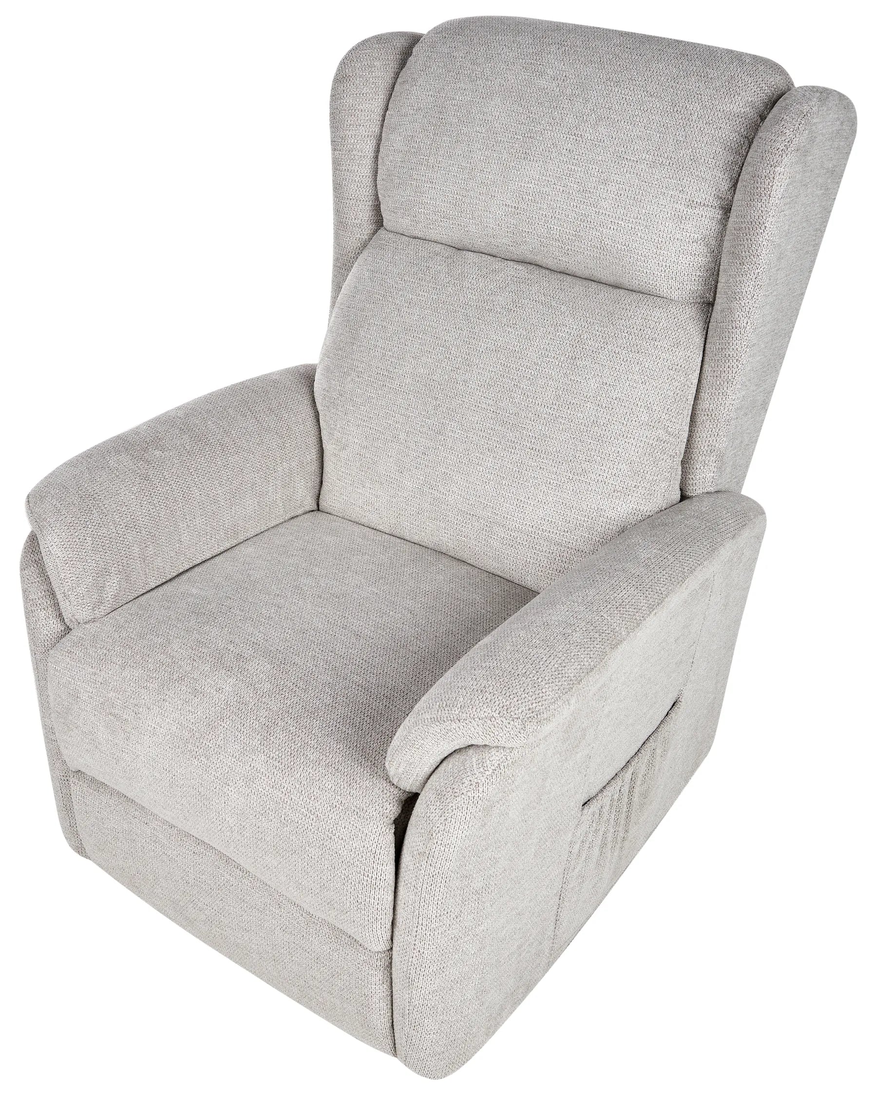 Electric Recliner Chair ELEGY With Footrest Fabric Light Grey