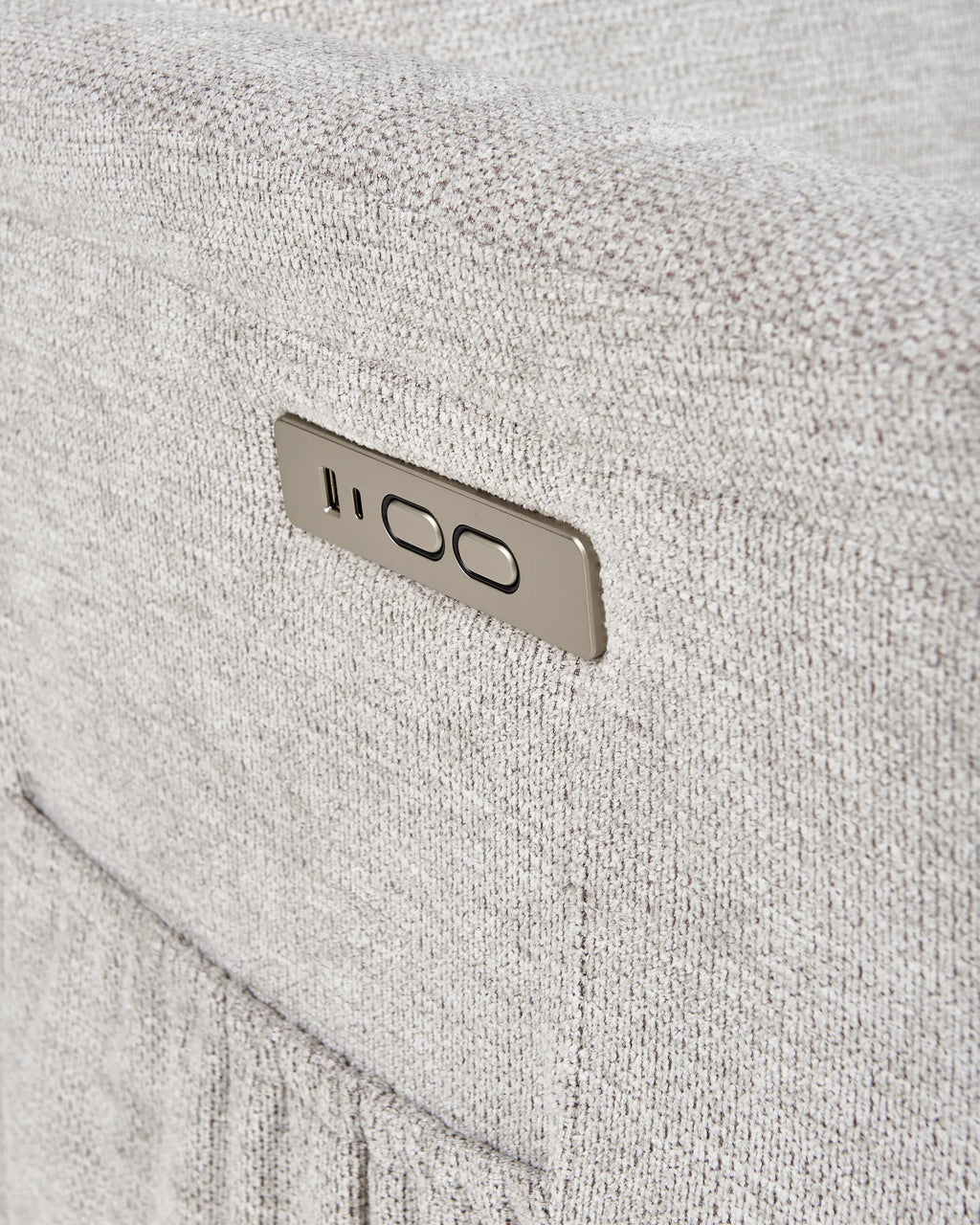 Electric Recliner Chair ELEGY With Footrest Fabric Light Grey