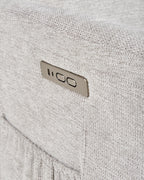 Electric Recliner Chair ELEGY With Footrest Fabric Light Grey