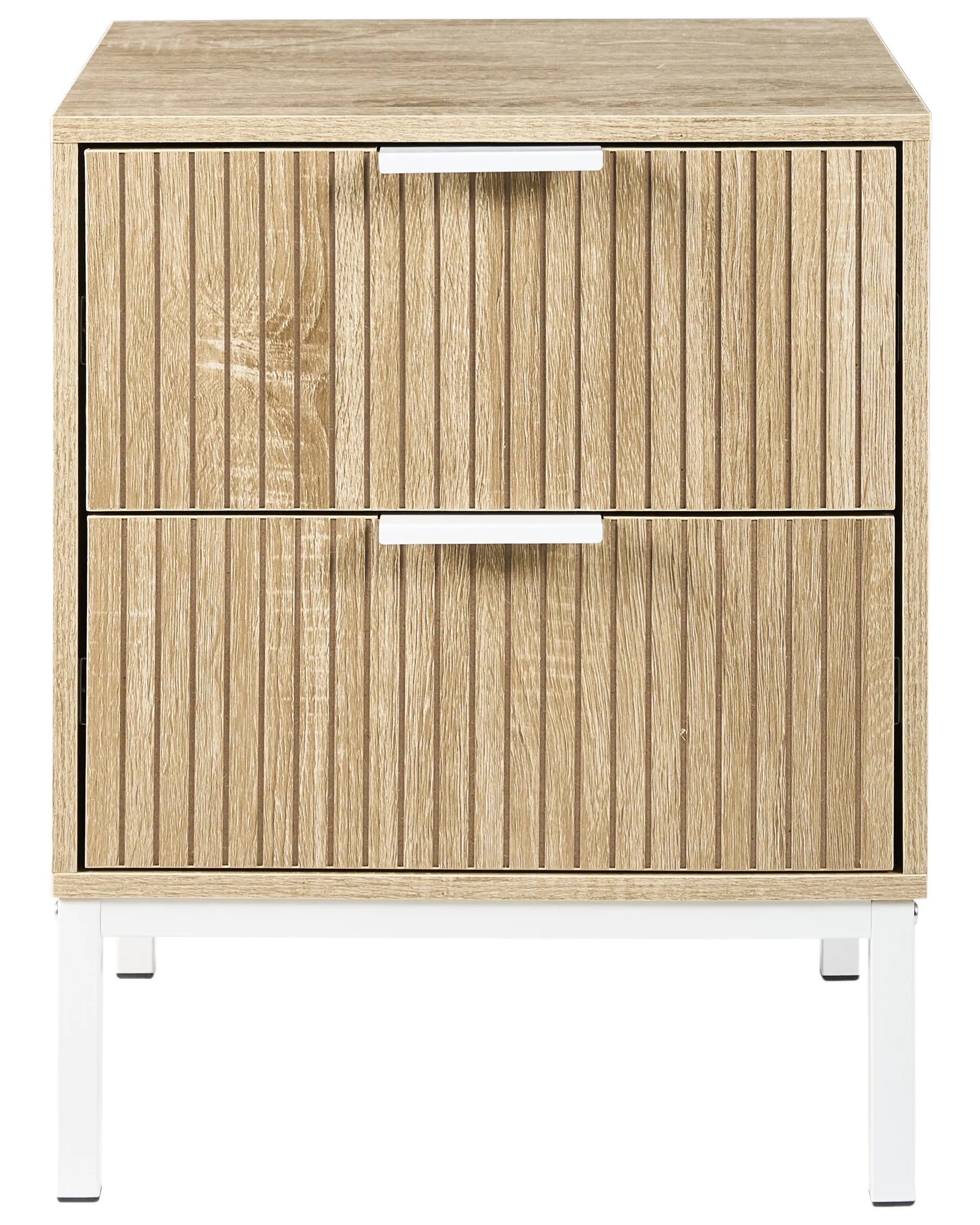 2 Drawer Bedside Table ROYALLA Light Brown