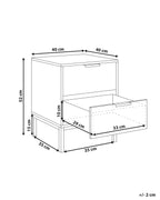 2 Drawer Bedside Table ROYALLA Light Brown