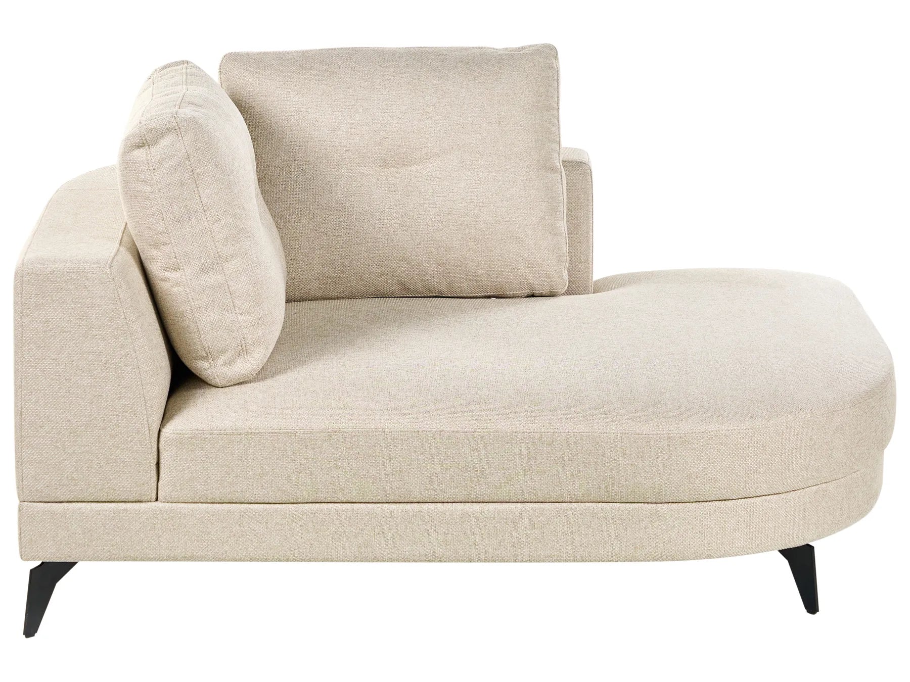 Chaise Longue MARUM Faux Linen Light Beige
