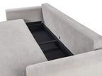 Sofa Bed 3 Seater KVAM Fabric Grey with Storage