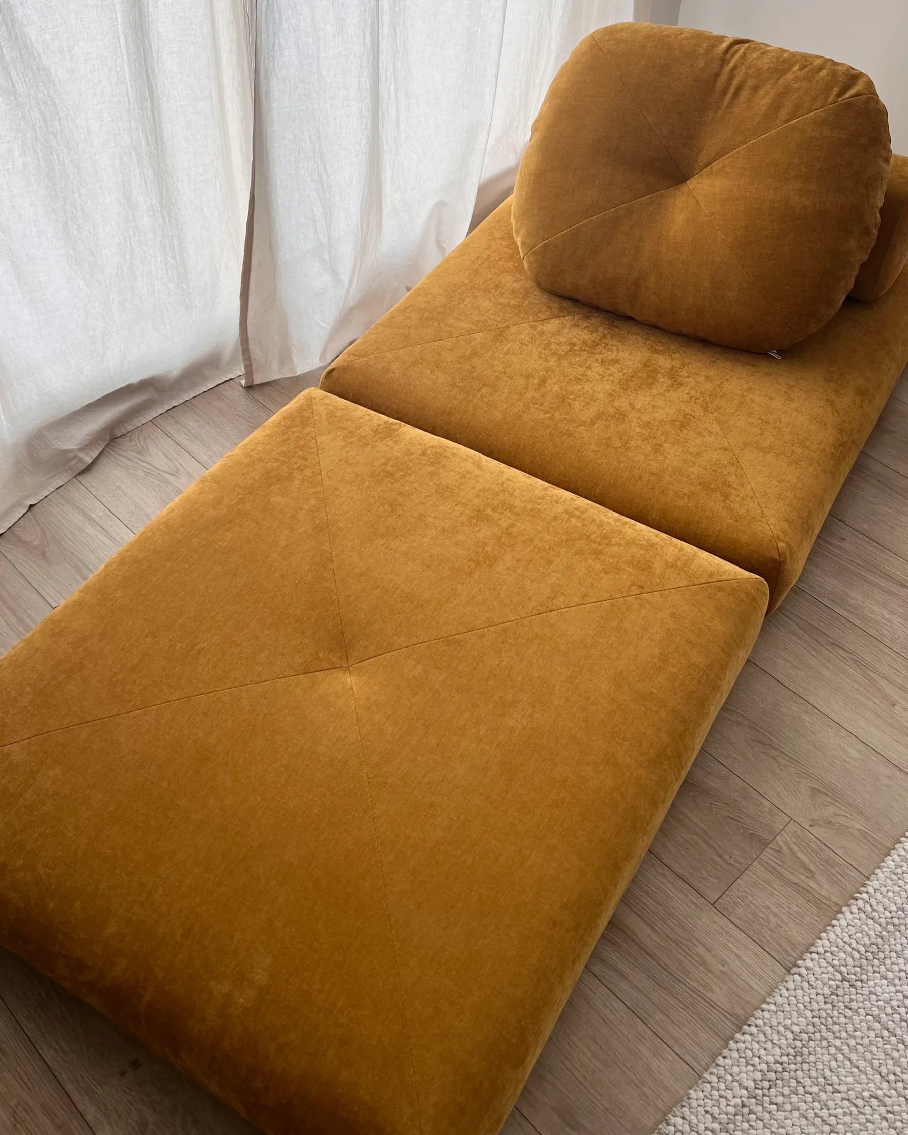 Single Sofa Bed OLDEN Fabric Mustard