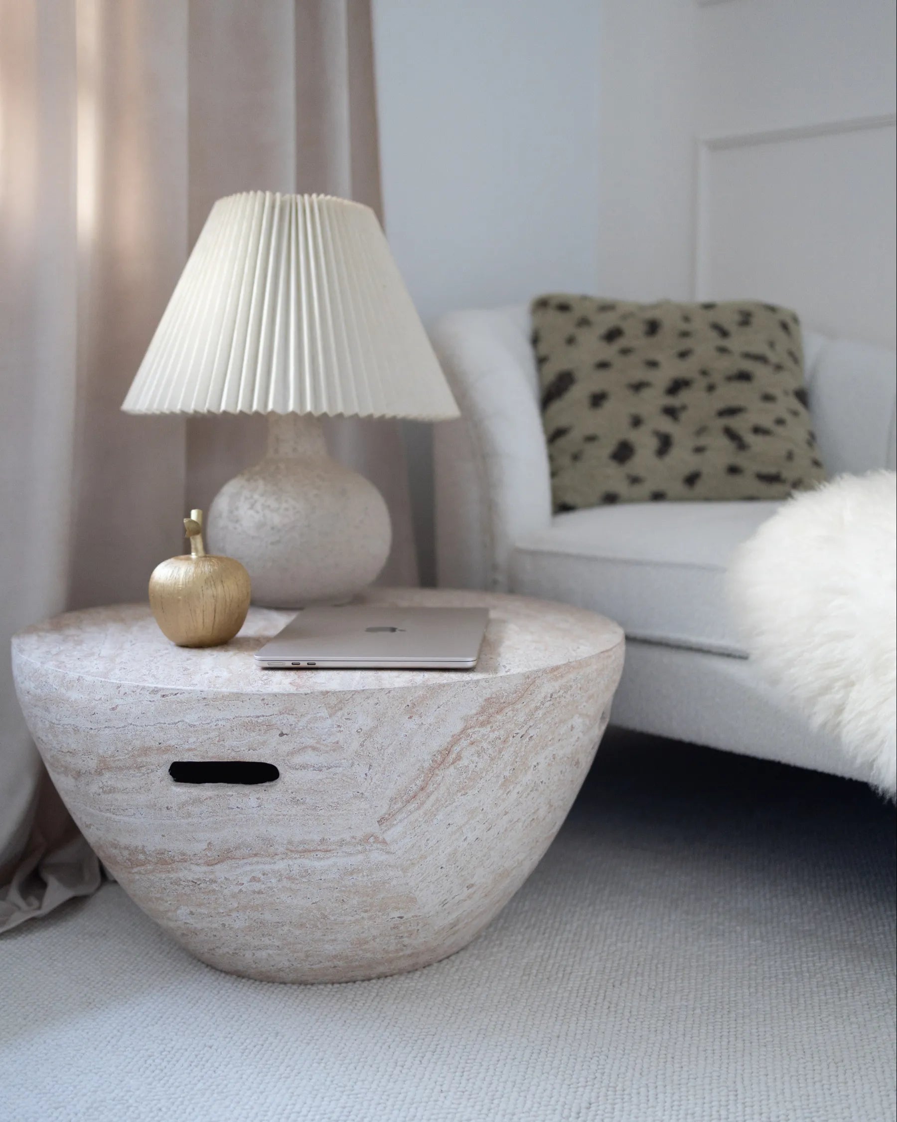 Coffee Table VICARELLO Travertine Effect