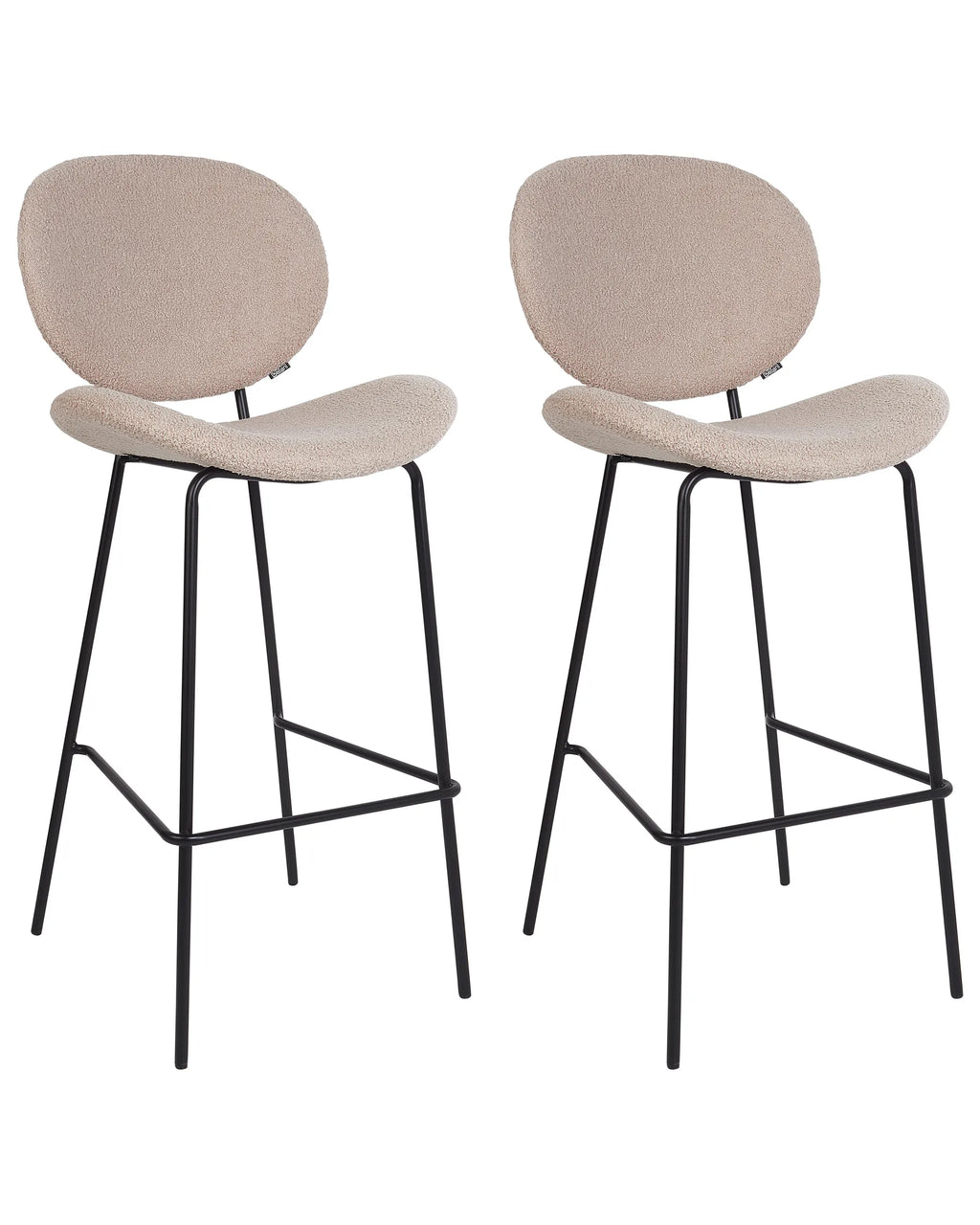 Set of 2 Bar Chairs LUANA Boucle Light Beige