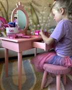 Kids Vanity Table with Stool MARGIE Pink