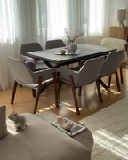 Extending Dining Table BENSON Light Grey 140/180 cm 80 cm