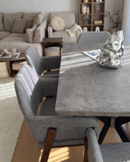 Extending Dining Table BENSON Light Grey 140/180 cm 80 cm