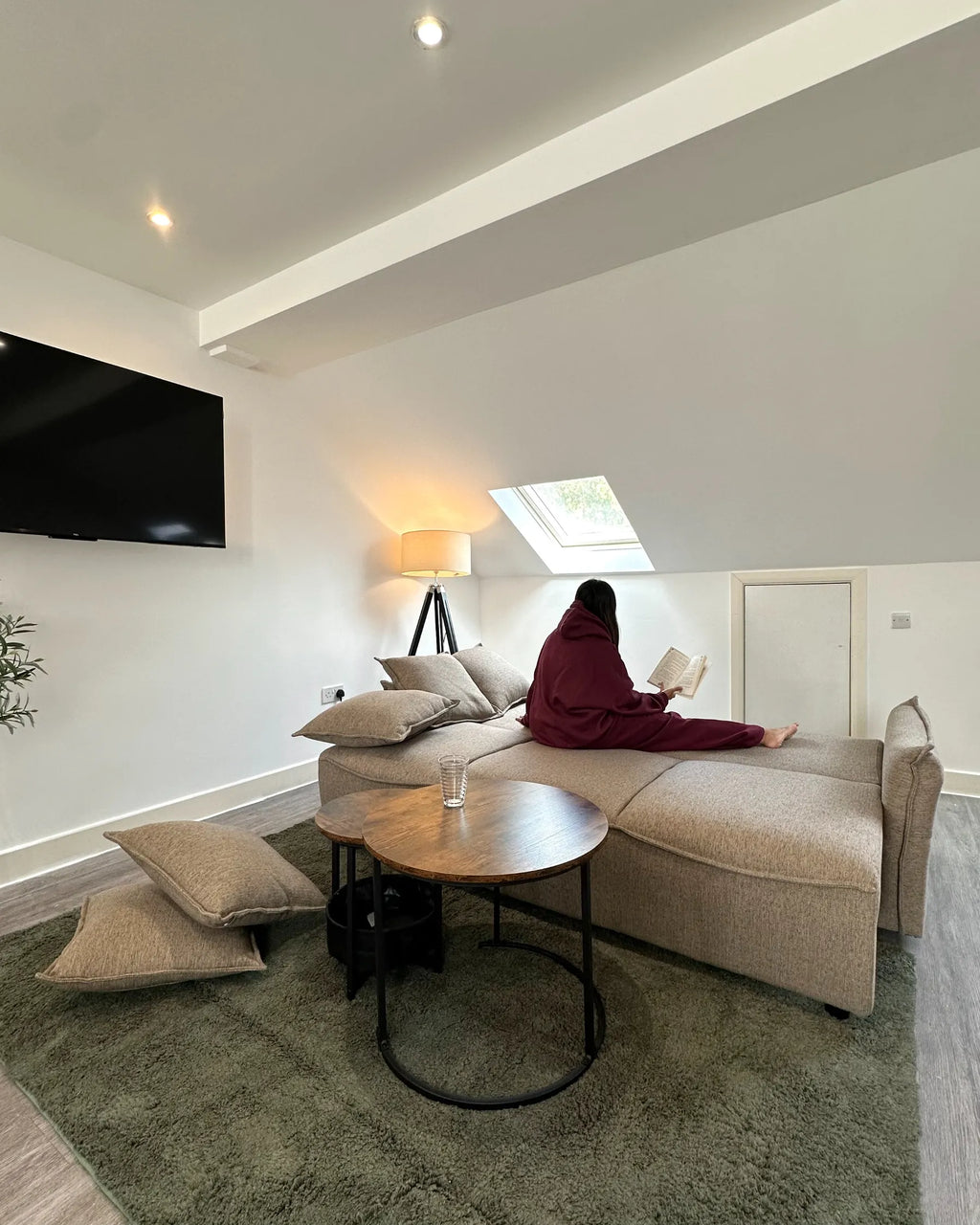 Sofa Bed 3 Seater KRAMA Fabric Brown with Storage