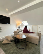 Sofa Bed 3 Seater KRAMA Fabric Brown with Storage