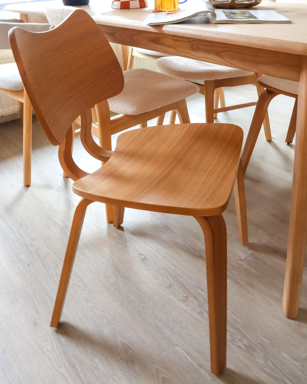 Set of 2 Dining Chairs DIANA Wood Light Brown