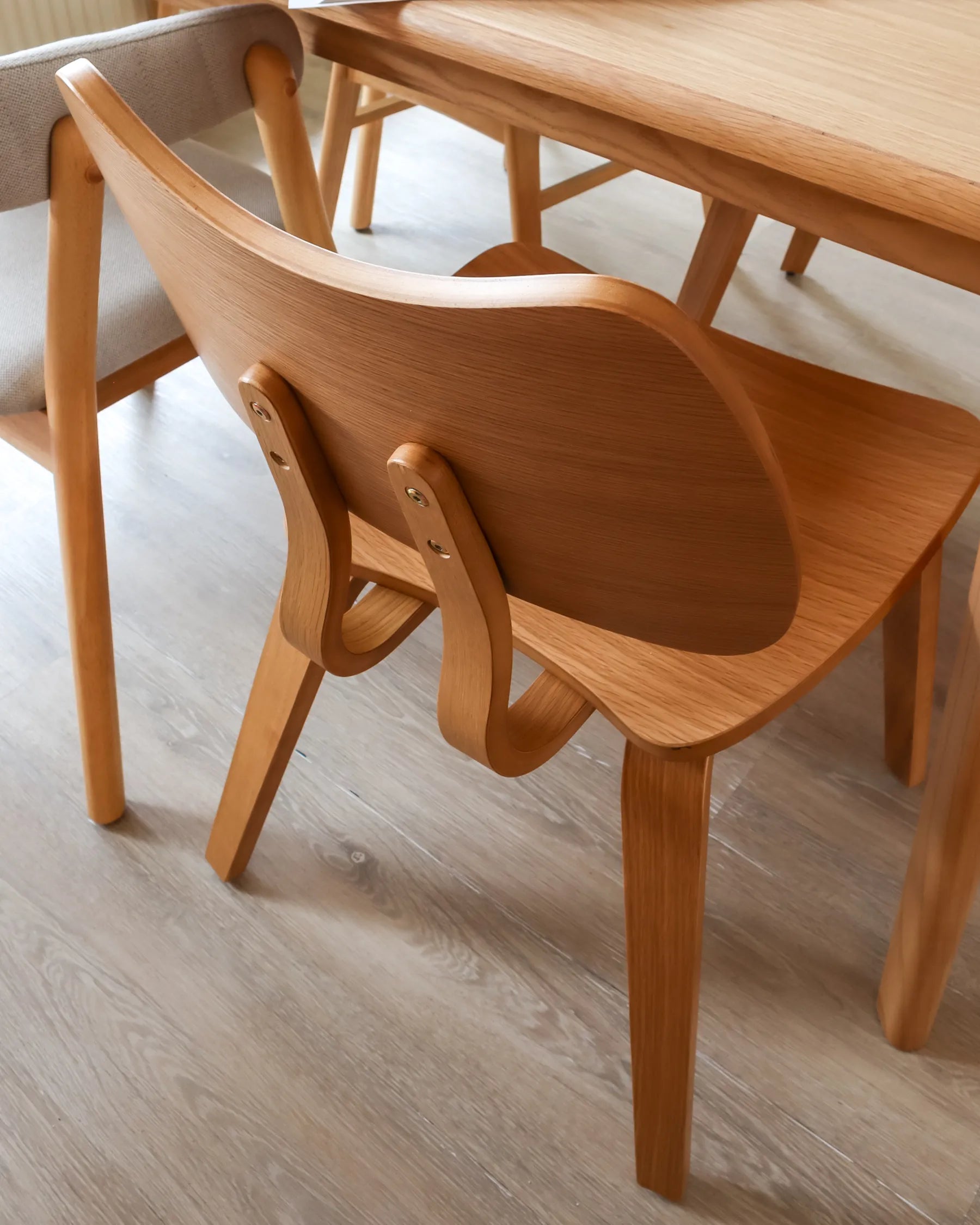 Set of 2 Dining Chairs DIANA Wood Light Brown