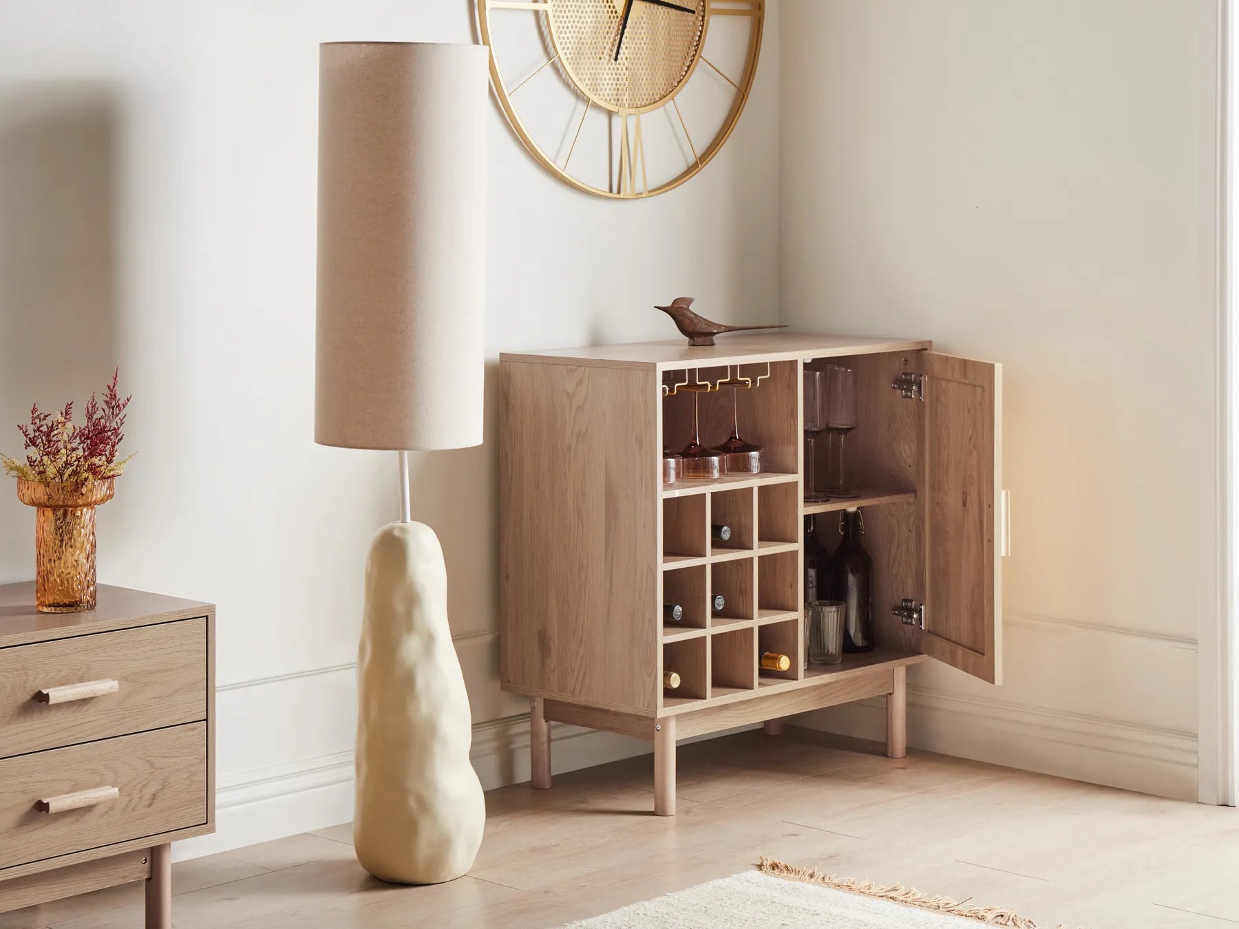 Wine Cabinet COSTELLO Light Brown