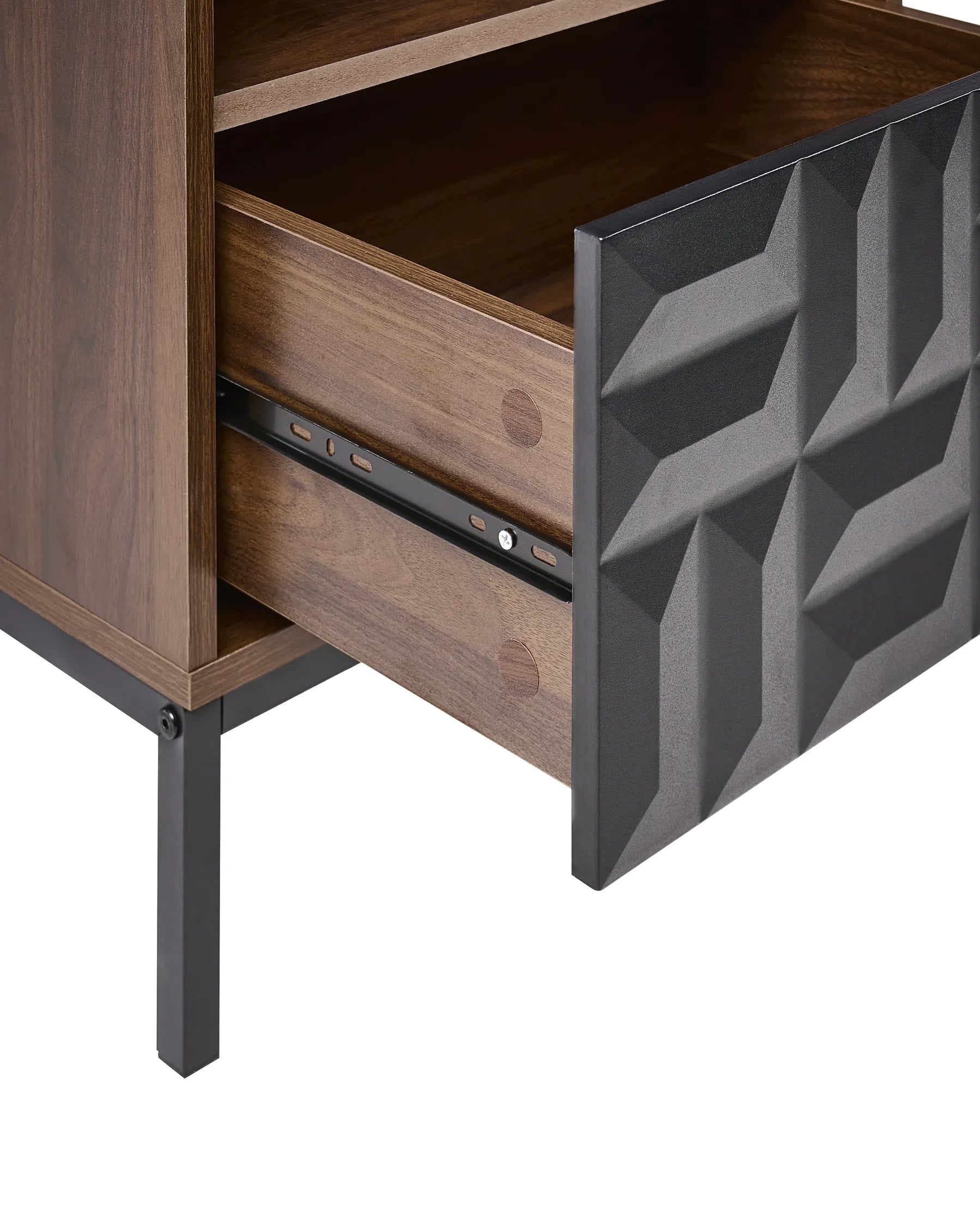 1 Drawer Bedside Table CARAQUET Dark Brown