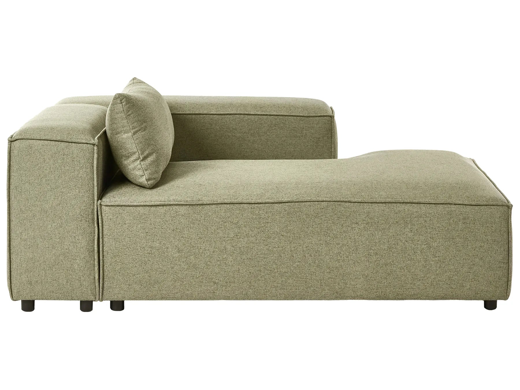 Left-Hand Chaise Lounge BRANDE Fabric Light Green