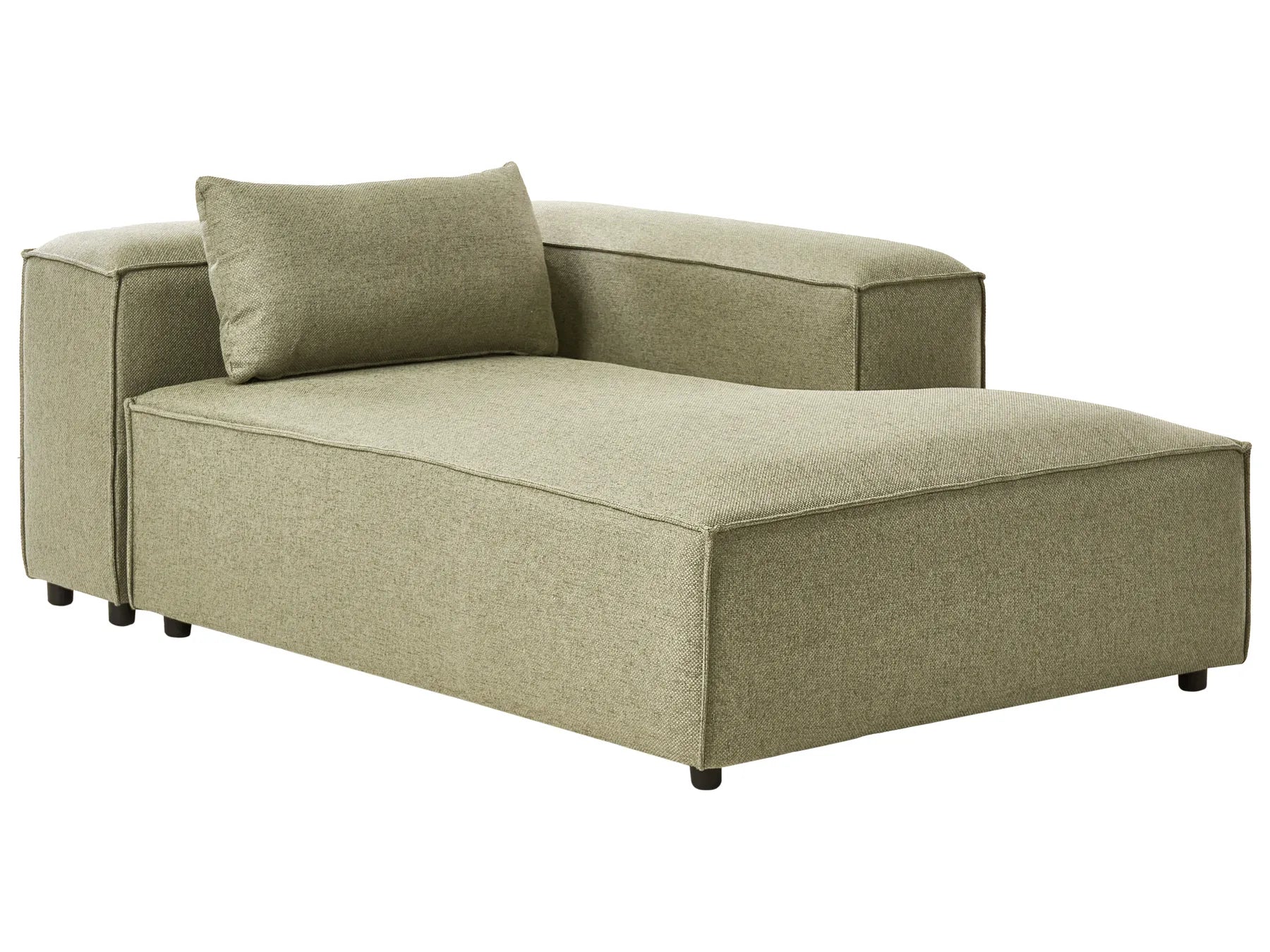 Left-Hand Chaise Lounge BRANDE Fabric Light Green