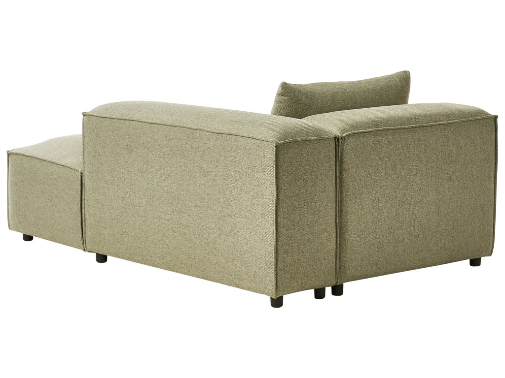 Left-Hand Chaise Lounge BRANDE Fabric Light Green