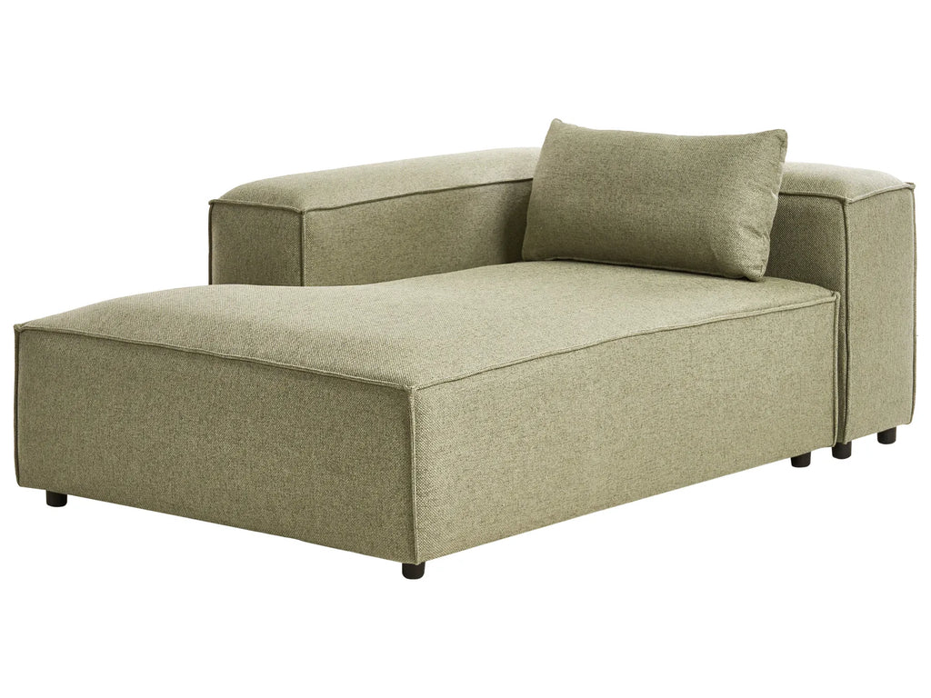 Right-Hand Chaise Lounge BRANDE Fabric Light Green