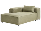 Right-Hand Chaise Lounge BRANDE Fabric Light Green