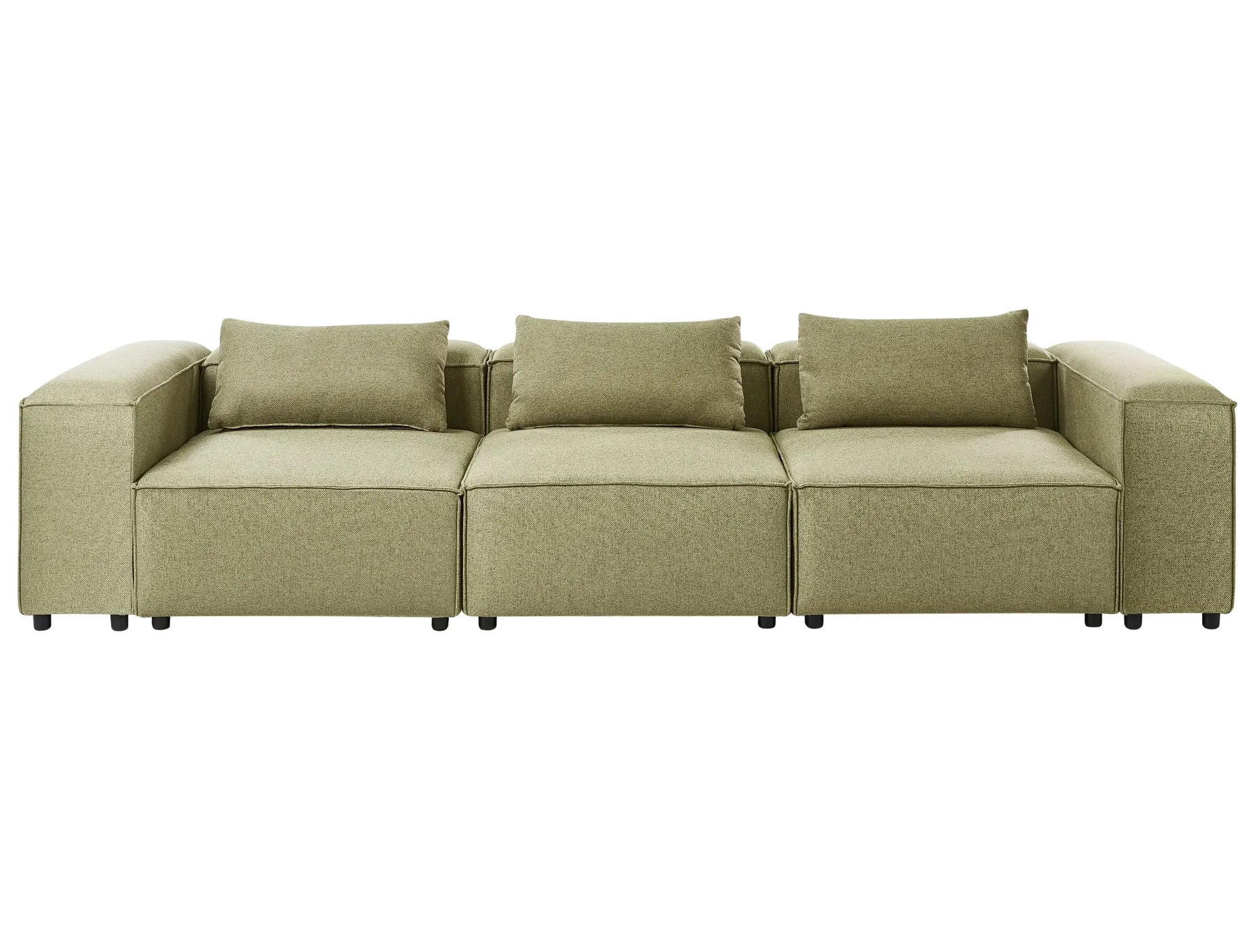 Modular Sofa 3 Seater BRANDE Fabric Light Green