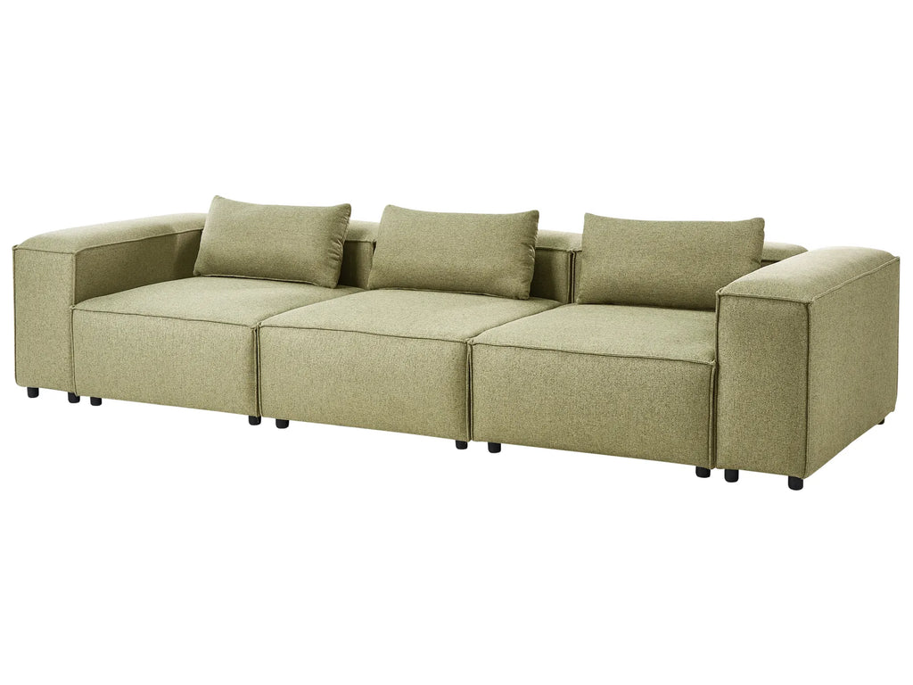 Modular Sofa 3 Seater BRANDE Fabric Light Green