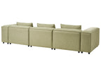Modular Sofa 3 Seater BRANDE Fabric Light Green