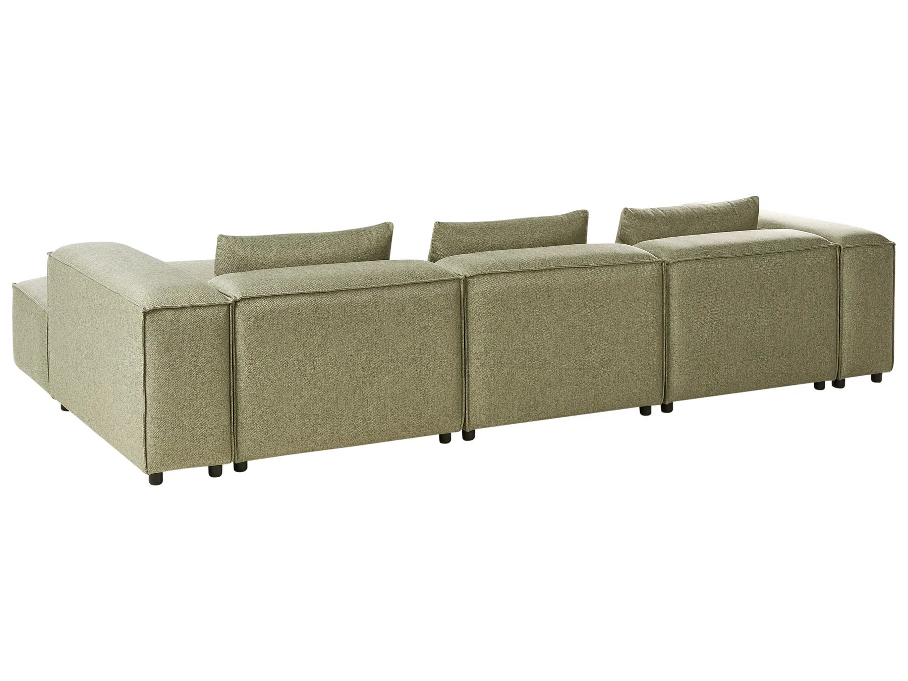 Modular Corner Sofa 4 Seater BRANDE Fabric Light Green Left Hand