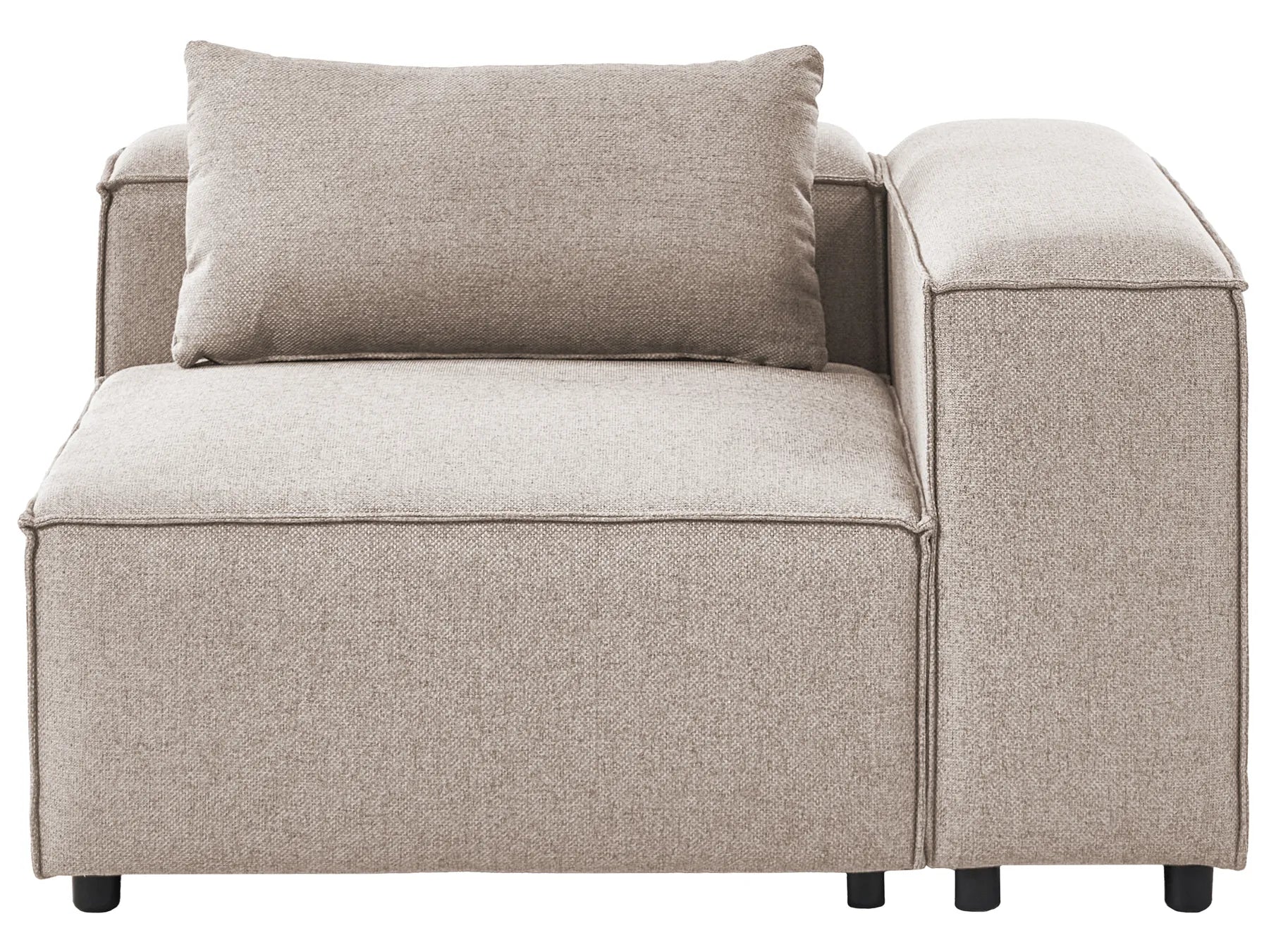 Corner Seat BRANDE Fabric Light Brown Symmetrical