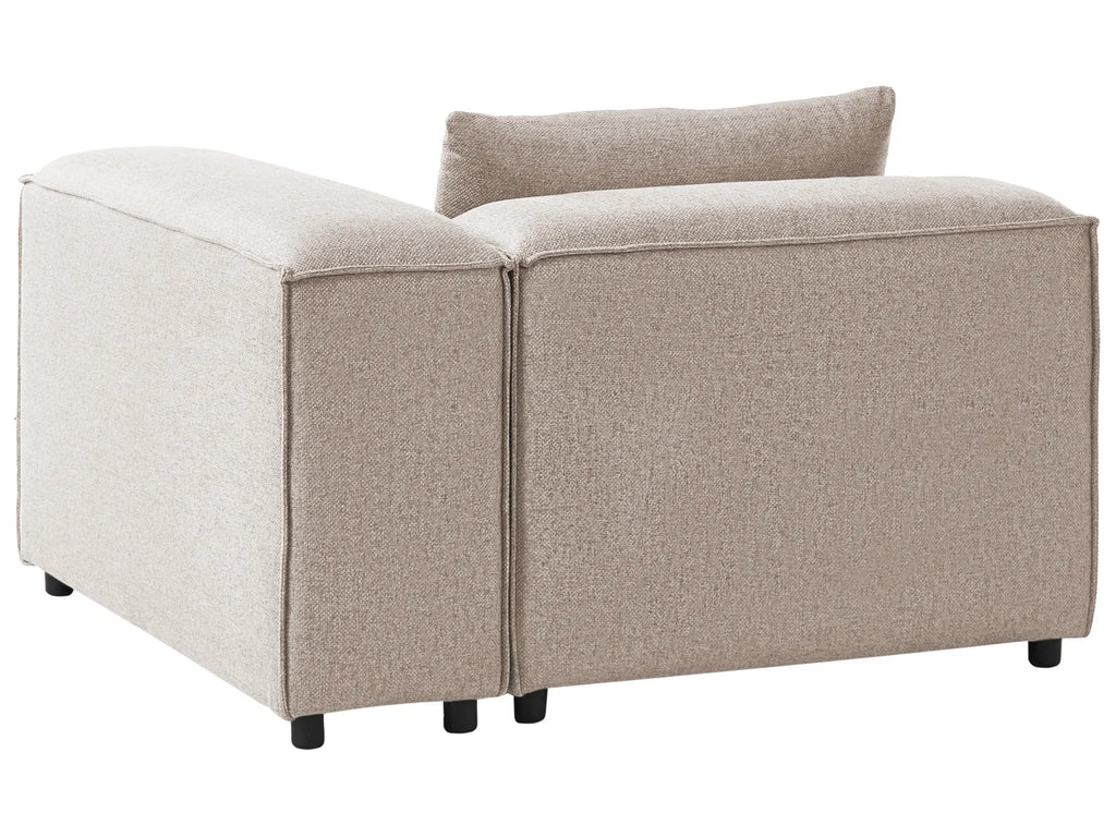 Corner Seat BRANDE Fabric Light Brown Symmetrical