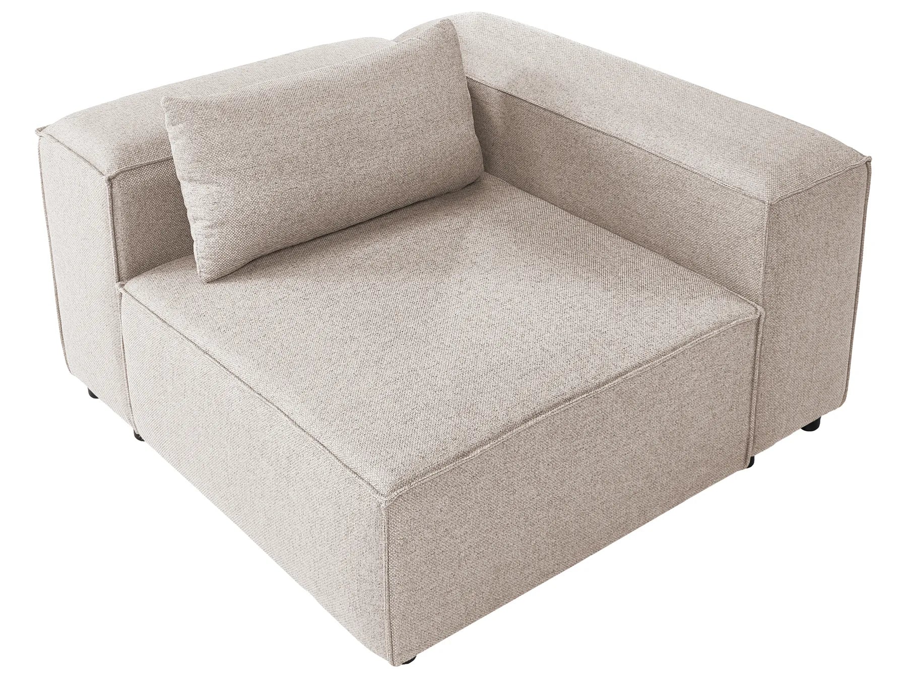 Corner Seat BRANDE Fabric Light Brown Symmetrical