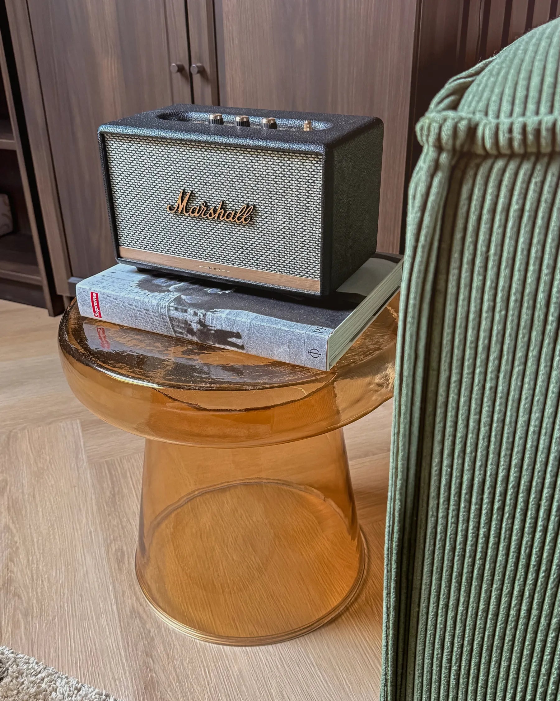 Side Table CALDERA Glass Golden Brown