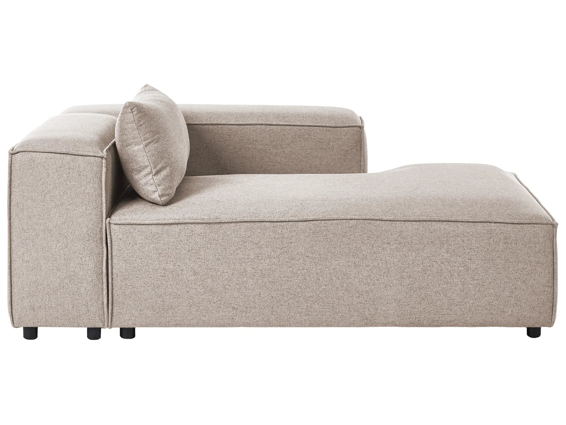 Left-Hand Chaise Lounge BRANDE Fabric Light Brown