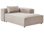 Left-Hand Chaise Lounge BRANDE Fabric Light Brown