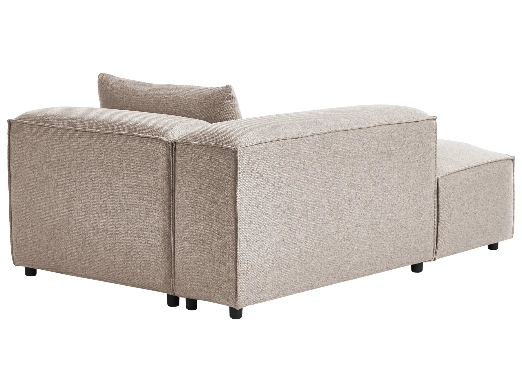 Left-Hand Chaise Lounge BRANDE Fabric Light Brown