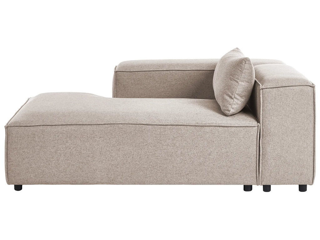Right-Hand Chaise Lounge BRANDE Fabric Light Brown