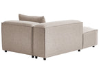 Right-Hand Chaise Lounge BRANDE Fabric Light Brown