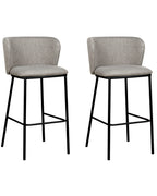 Set of 2 Bar Chairs MINA Grey