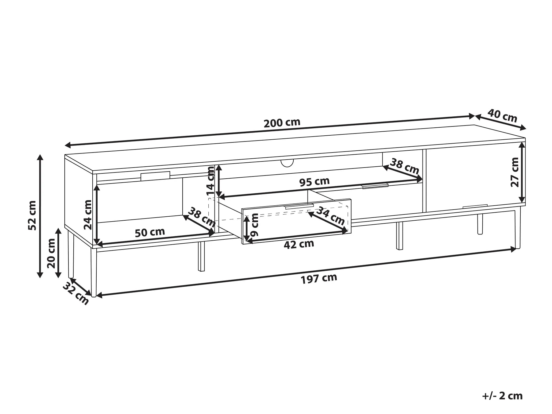 TV Stand LEDUC White