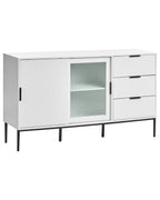 Glass Display Sideboard LEDUC White