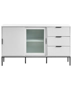Glass Display Sideboard LEDUC White