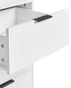 Glass Display Sideboard LEDUC White