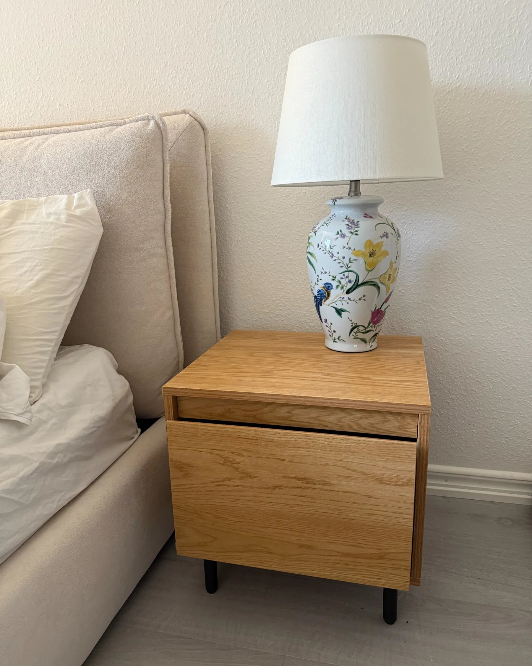 1 Drawer Bedside Table NIKEA Light Brown