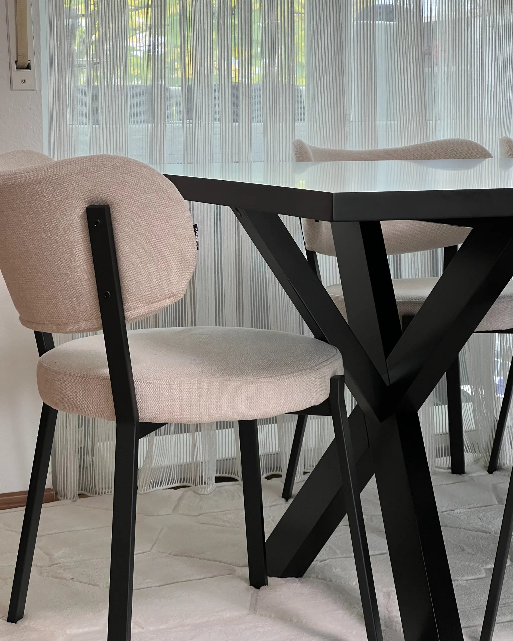 Dining Table LISALA Black 180 cm 100 cm