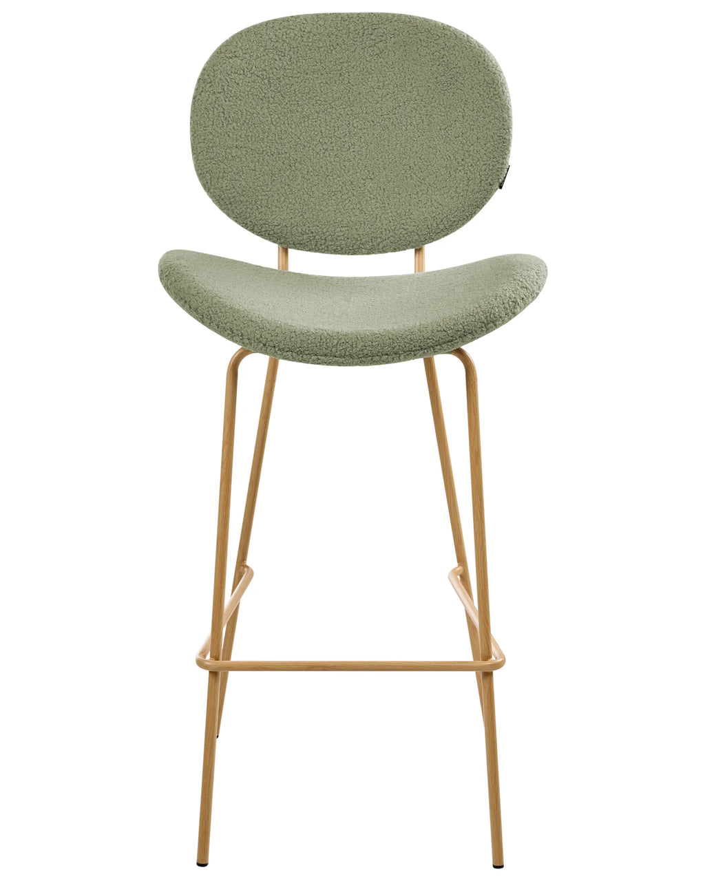 Set of 2 Bar Chairs LUANA Boucle Light Green
